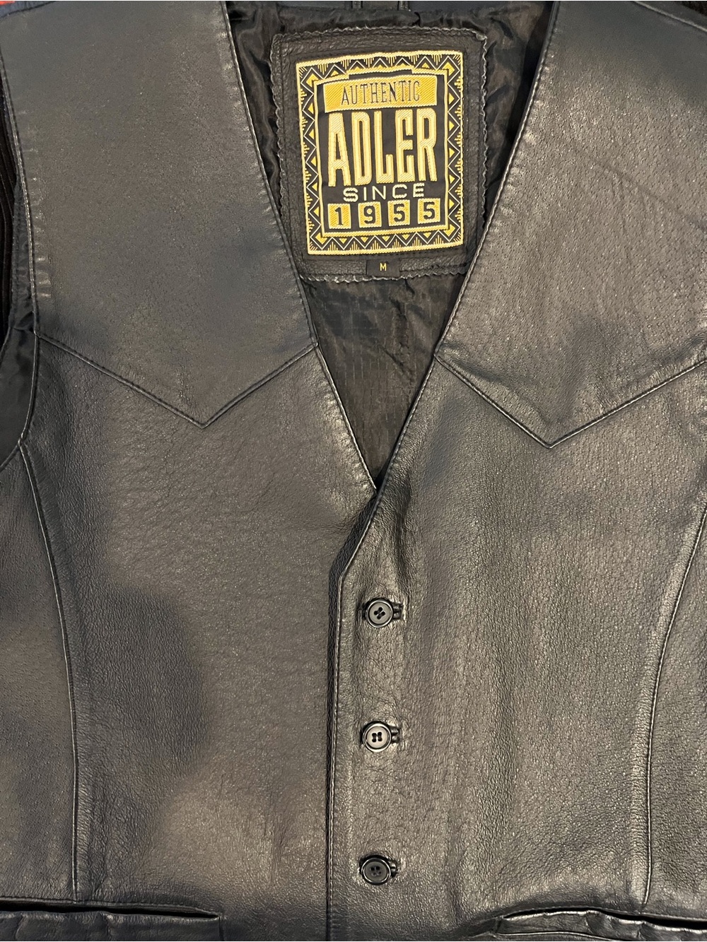 ADLER Genuine Black Leather Men's Vest